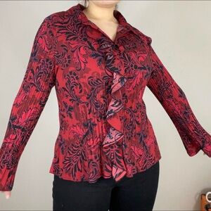 Y2K RUFFLED LONG SLEEVE BLOUSE